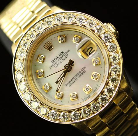 ladies rolex oyster perpetual datejust with diamonds president|ladies rolex datejust diamond dial.